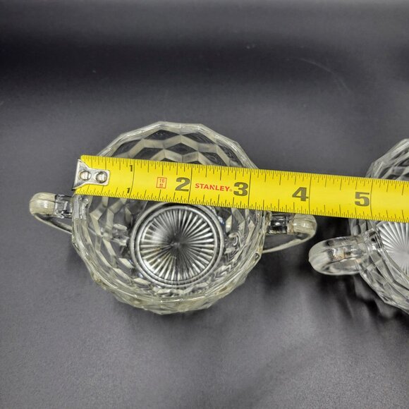 Vintage Sugar Bowls Cubist Cube Clear Glass Serving Kitchen Candy Dish Read - Picture 11 of 13